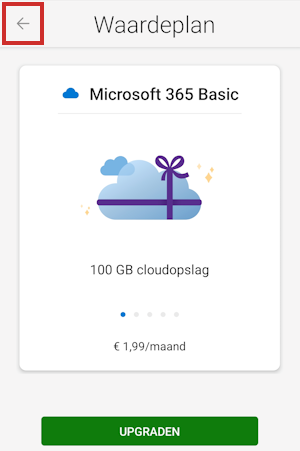 Basic abonnement behouden OneDrive